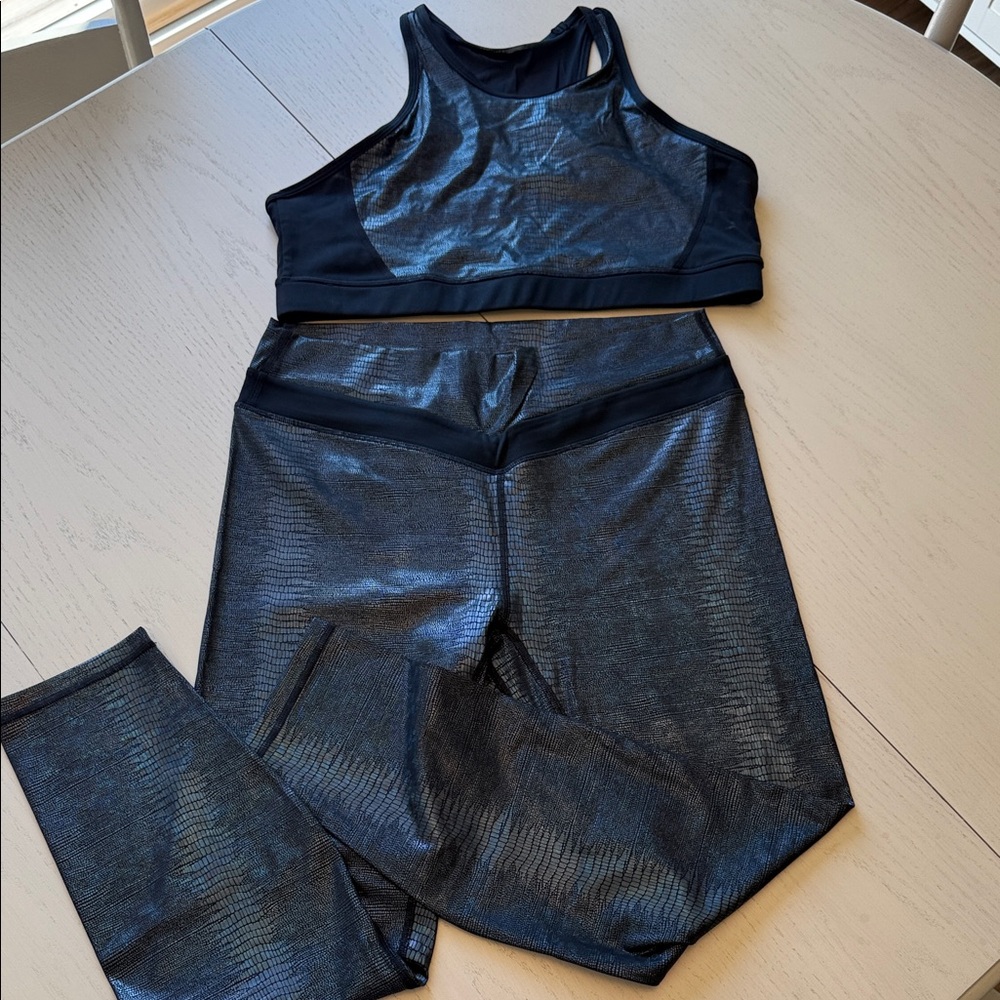 ZYIA Shimmer Black Leggings Set